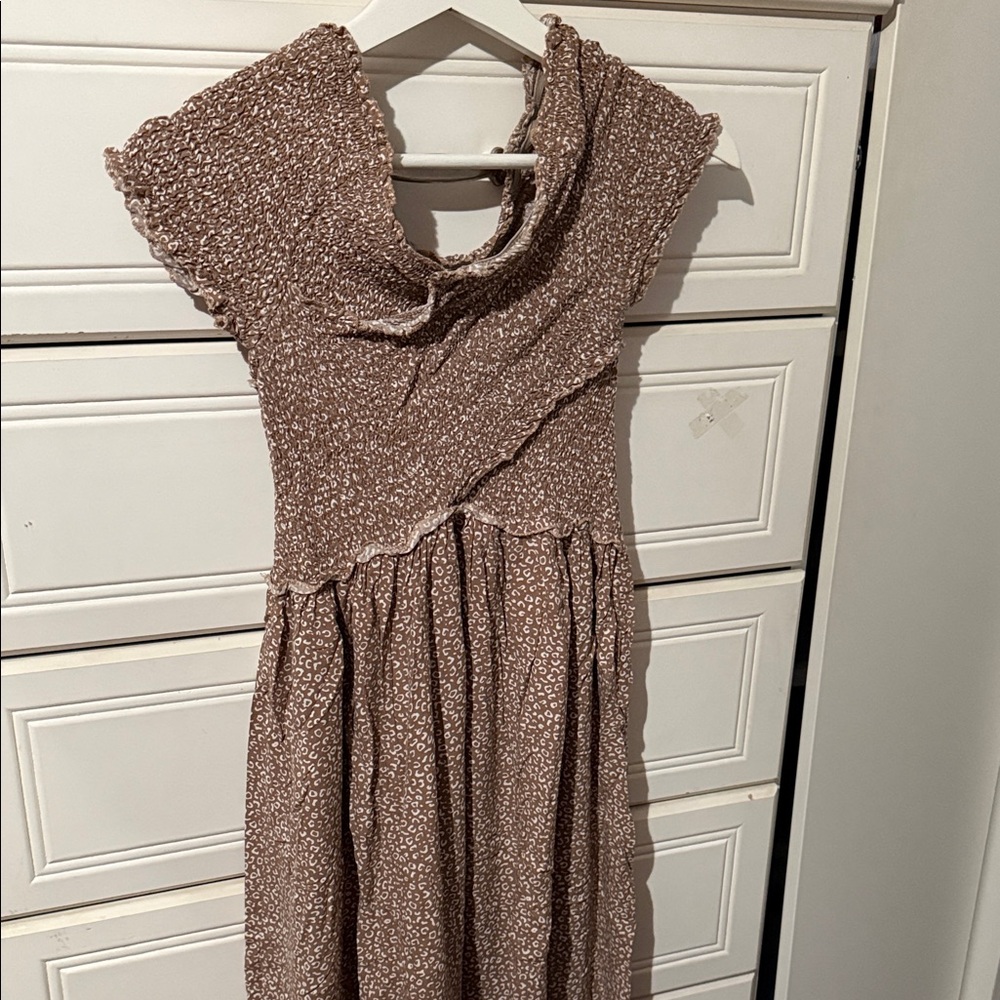 Brown Floral Dress
